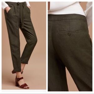 Wilfred Aritzia Allant Linen Blend Pants - Olive Green size 4